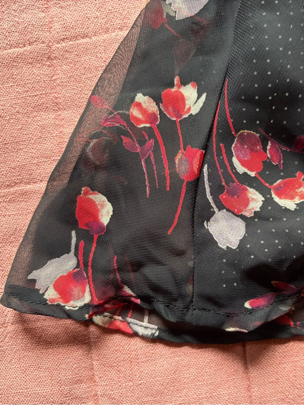 Vintage 90s Black Floral Midi Slip Dress- Size 14- Whimsigoth - Picture 8 of 10